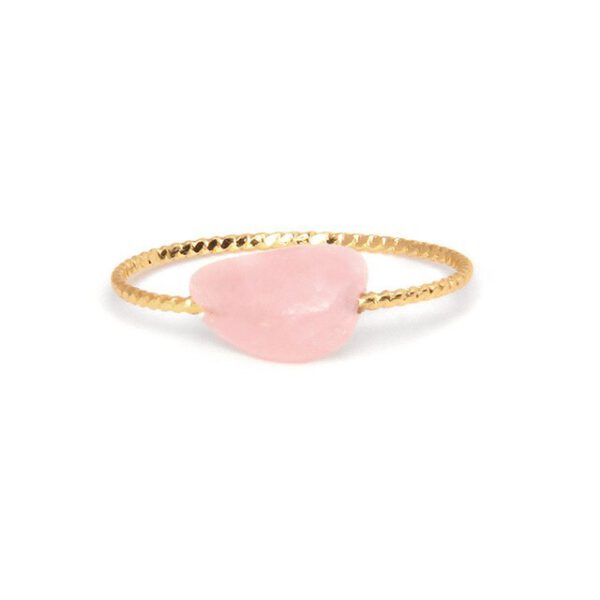 00073 fijne structuur ring met eenvoudige natuurlijke steen gouden kleur maansteenedelstenen juwelen boho spiritueel hippie tribal symbolen etnisch EU 54 56 57 59