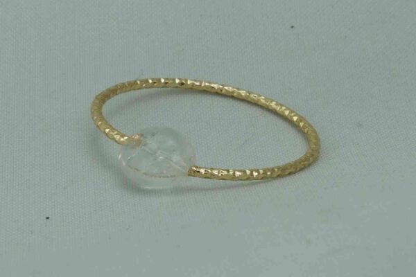 74 fijne structuur ring met eenvoudige natuurlijke steen gouden kleur bergkristal edelstenen juwelen boho hippie tribal symbolen etnisch EU 55 56 1 e1664916517979