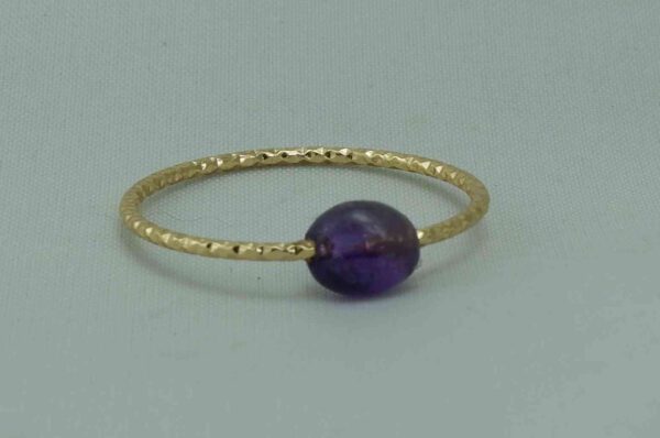 75 fijne structuur ring met eenvoudige natuurlijke steen gouden kleur amethist edelstenen juwelen boho hippie tribal symbolen etnisch EU 545 57 1 e1664916339857
