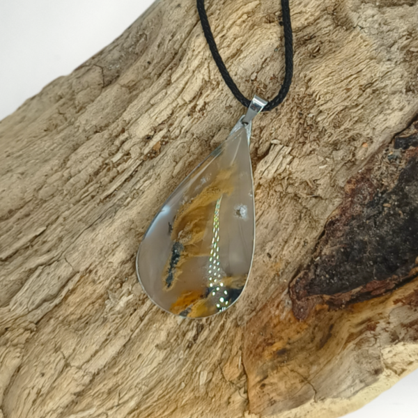 00272 hanger voor ketting mosagaat druppel edelstenen juwelen boho spiritueel hippie tribal symbolen etnisch