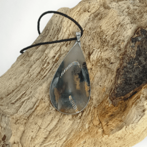 00273 hanger voor ketting mossagaat druppel edelstenen juwelen boho spiritueel hippie tribal symbolen etnisch