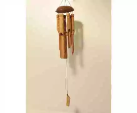 Windgong cocosnoot met 5 bamboe pijpen M (30cm)