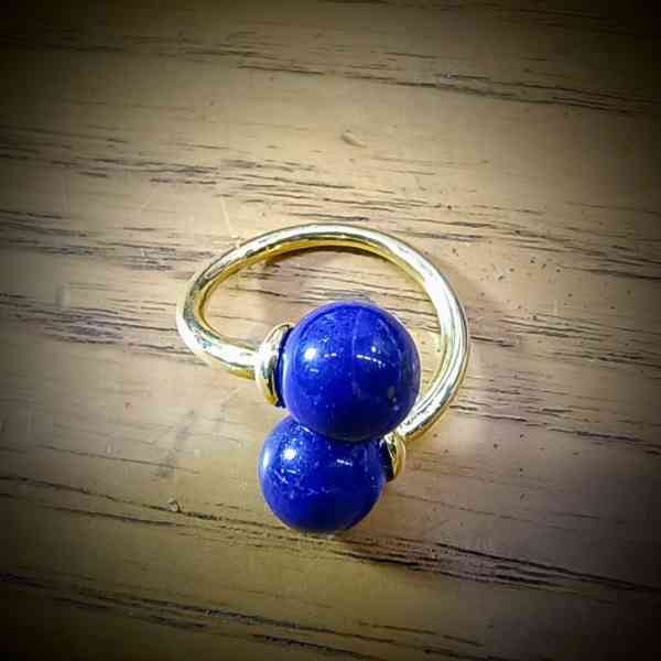 925 sterling zilver ring verguld 2 parels zilver lapis (1)