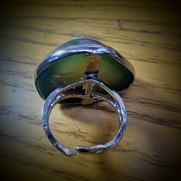 groene ovale agaat geode rvs ring verstelbaar 33x25mm (2)