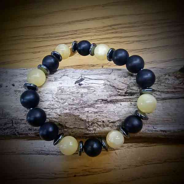 jaspis onyx hematiet armband met parels van 10mm op rekker (2)