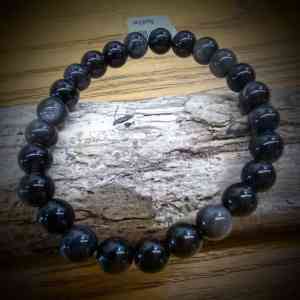 obsidiaan armband met parels van 8mm op rekker (2)