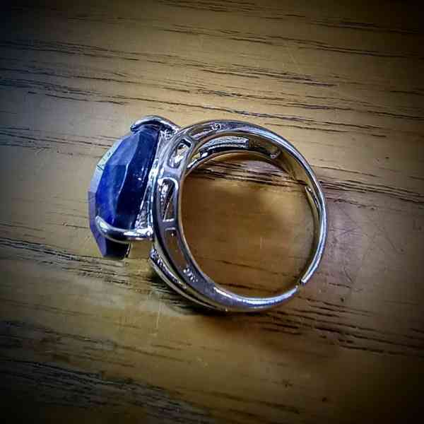 ronde geslepen lapis lazuli edelsteen steen rvs ring verstelbaar 15mm (2)