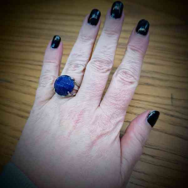 ronde geslepen lapis lazuli edelsteen steen rvs ring verstelbaar 15mm (3)