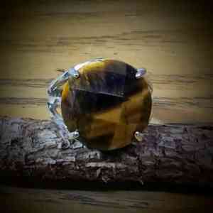 ronde geslepen tijgeroog edelsteen steen rvs ring verstelbaar 15mm (1)
