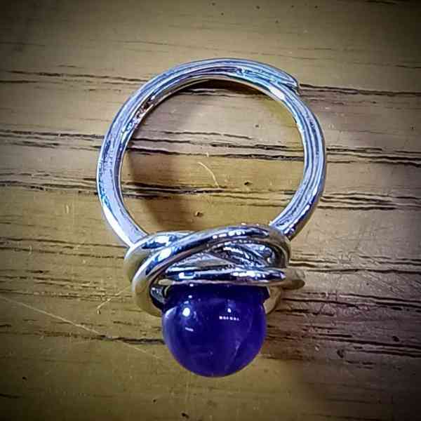 ronde lapis lazuli parel edelsteen ring verstelbaar rvs zilverkleurig (2)