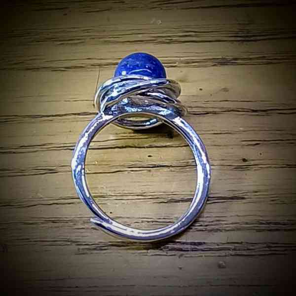 ronde lapis lazuli parel edelsteen ring verstelbaar rvs zilverkleurig (6)