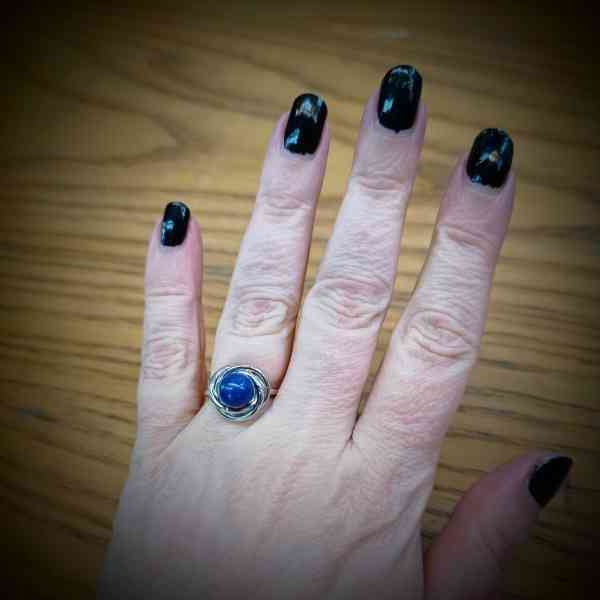 ronde lapis lazuli parel edelsteen ring verstelbaar rvs zilverkleurig (7)