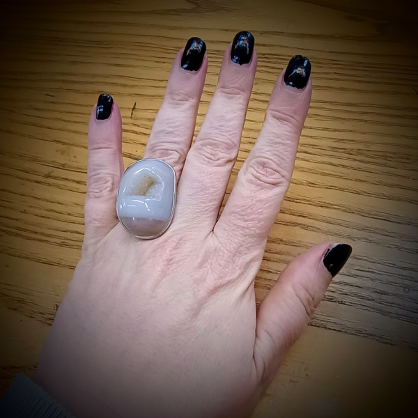 witte agaat geode rvs ring verstelbaar 31x23mm (3)