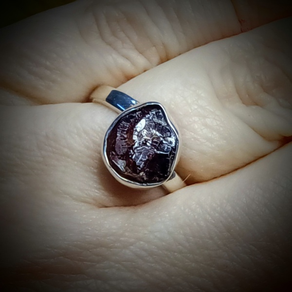 granaat verstelbare ring 925 sterling zilver (4)