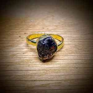 granaat verstelbare ring 925 sterling zilver verguld (2)