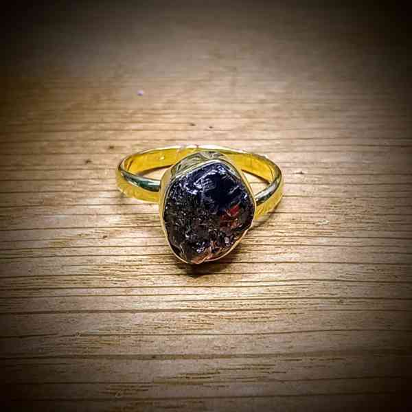 granaat verstelbare ring 925 sterling zilver verguld (2)