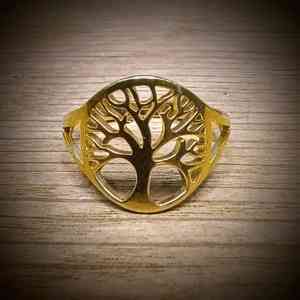 levensboom ring rvs goudkleurig verstelbaar (2)