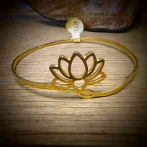 lotusbloem goudkleurige verstelbare rvs armband (2)