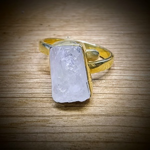 maansteen verstelbare ring 925 sterling zilver verguld (2)