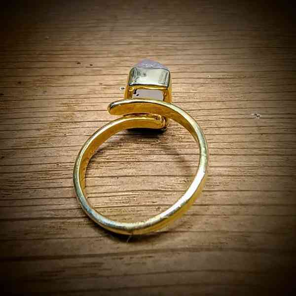 maansteen verstelbare ring 925 sterling zilver verguld (3)
