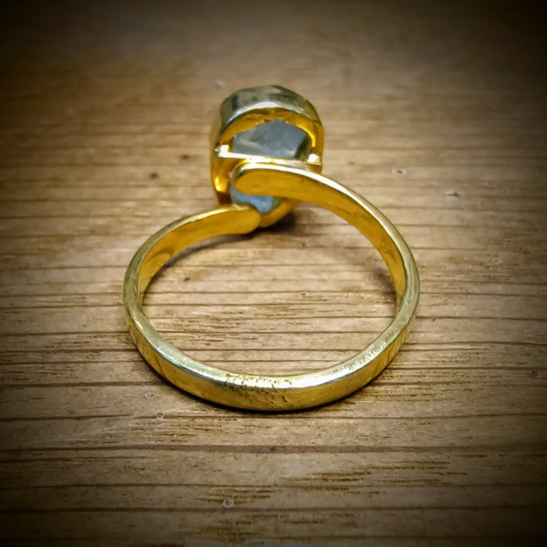 peridot verstelbare ring 925 sterling zilver verguld (2)