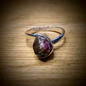 roze toermalijn verstelbare ring 925 sterling zilver (1)
