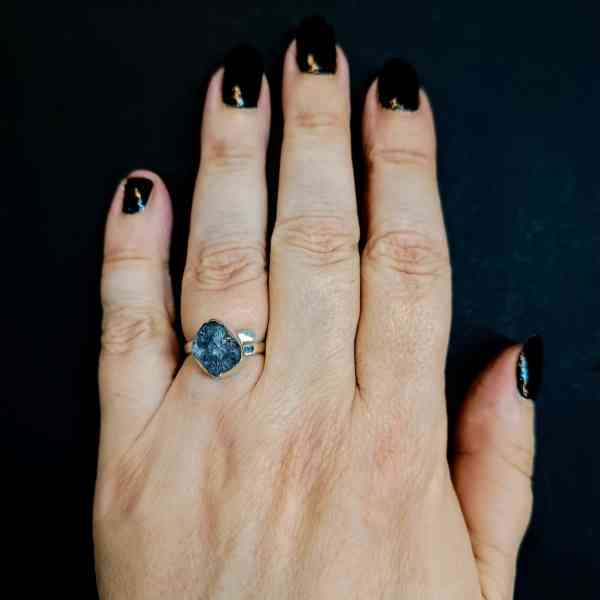 saffier verstelbare ring 925 sterling zilver (1)