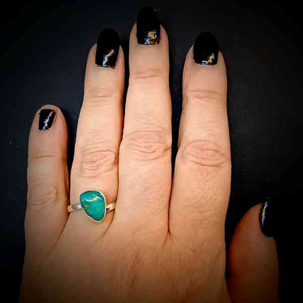 turquoise verstelbare ring 925 sterling zilver (5)