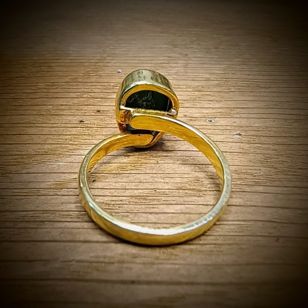 turquoise verstelbare ring 925 sterling zilver verguld (3)