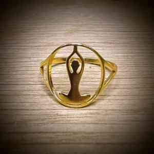 yoga pose ring rvs goudkleurig (1)