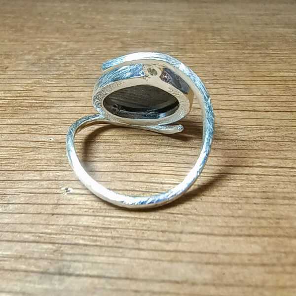 Zilveren Ring met Gepolijste Obsidiaan De Spiegel van de Ziel (3)